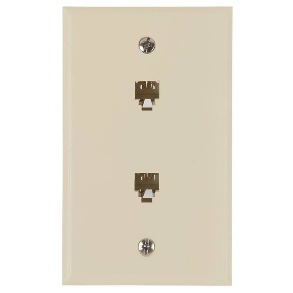 Zenith Wall Jack Mod 2Phone Flush Wht TW1002DW